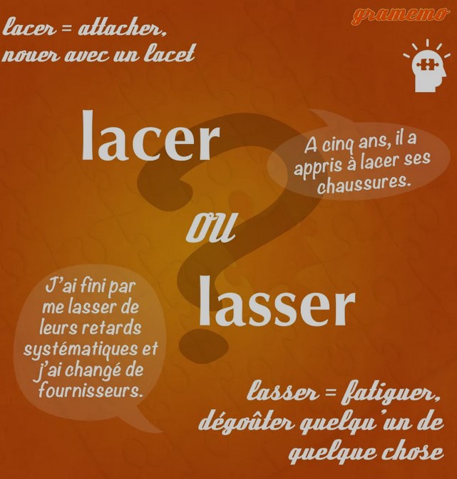 lacer lasser homophones orthographe Megadico